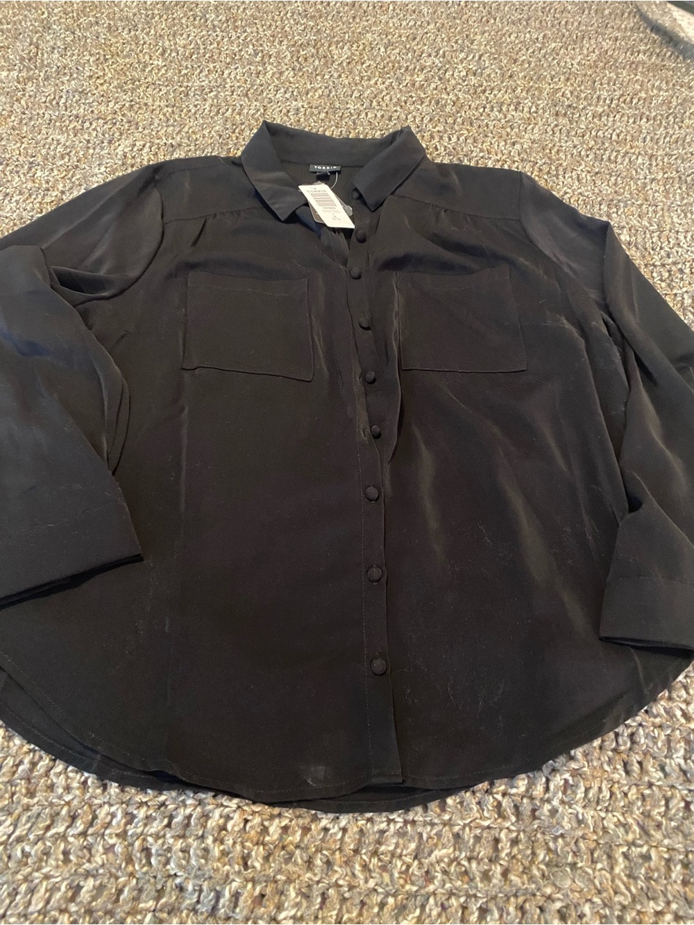 torrid Black Button-Front Blouse